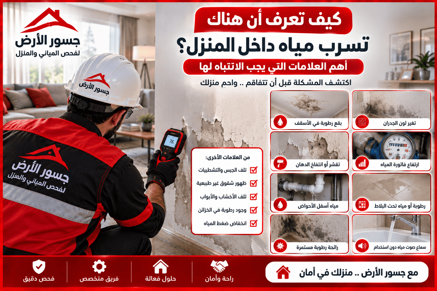 كيف تعرف أن هناك تسرب مياه داخل المنزل؟ أهم العلامات